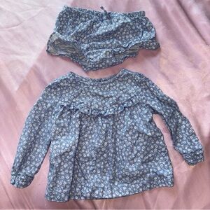 Carter's Blue and White Floral Baby Set